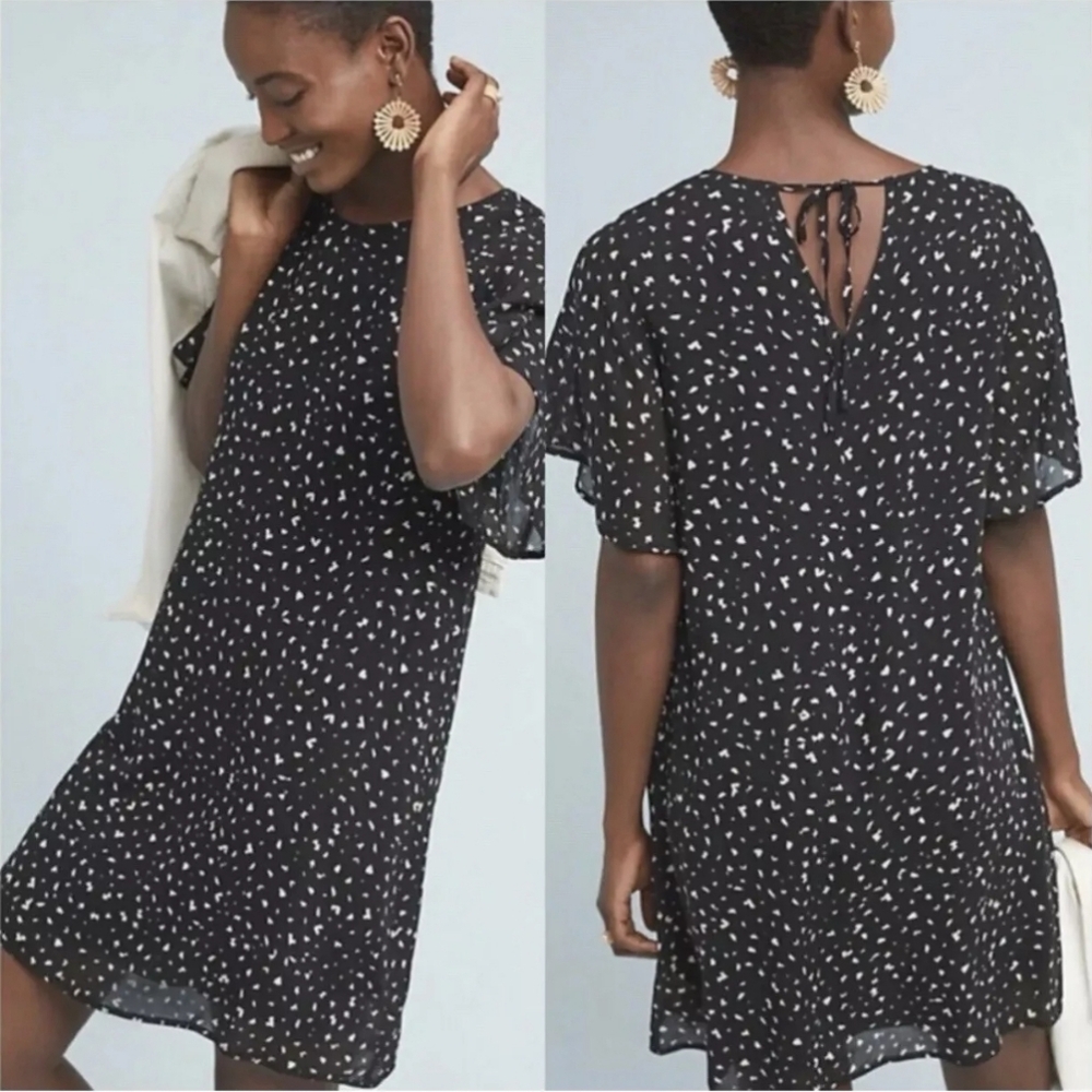 Anthropologie Cloth & Stone Sweetheart Tunic Dress | Medium | Flutter Sleeves